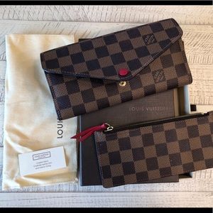 💯Auth LOUIS VUITTON Damier Ebene JOSEPHINE WALLET